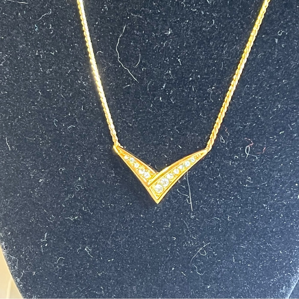 Christian Dior
Vintage 1980s
Gold
Rhinestone
Pendant 
Choker 
Necklace
Bundle - Picture 15 of 16